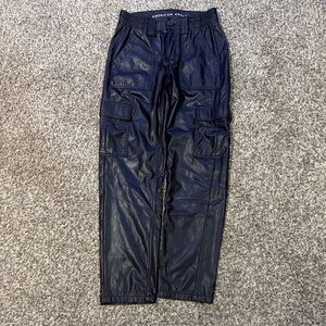 American Eagle Outfitters womens Dark Brown leather Cargo Pants